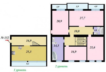 Четырёхкомнатная квартира 174.6 м²